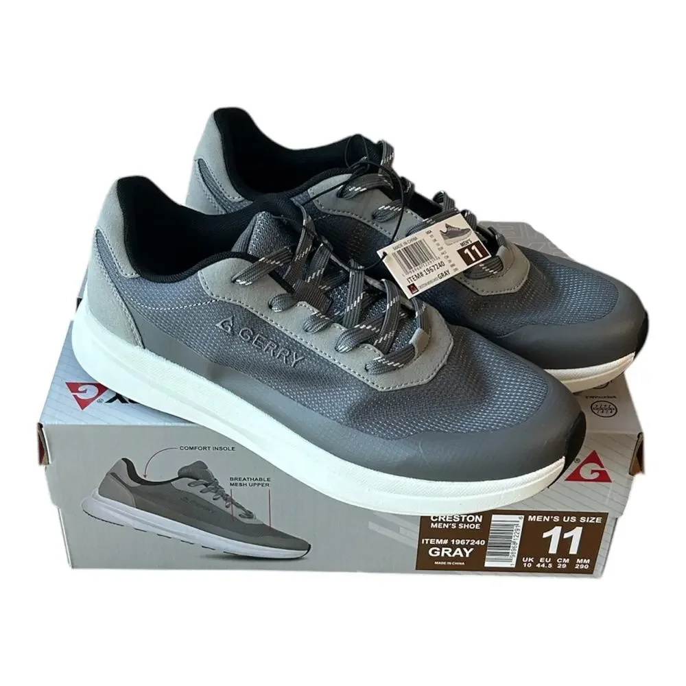 Gerry Men's Creston Shoe, Lightweight, Lace Up, Gray, Size 11